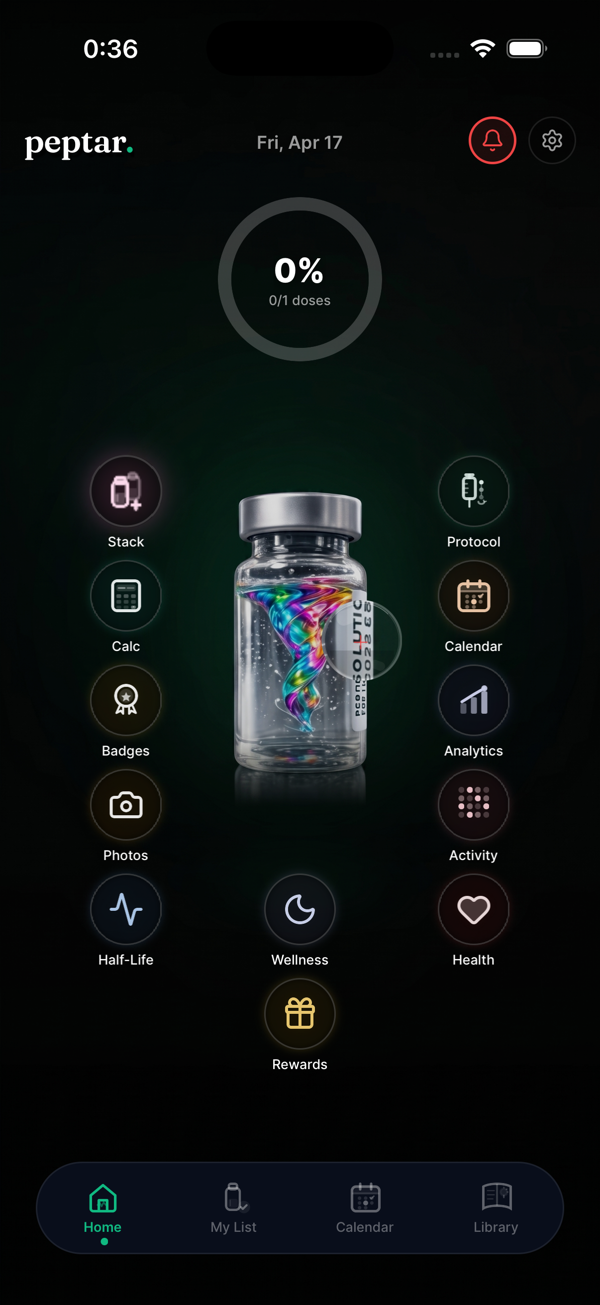 Immersive vial theme